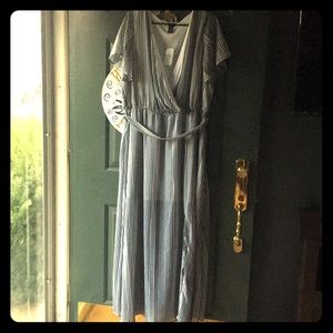 Black and white striped dress NWT